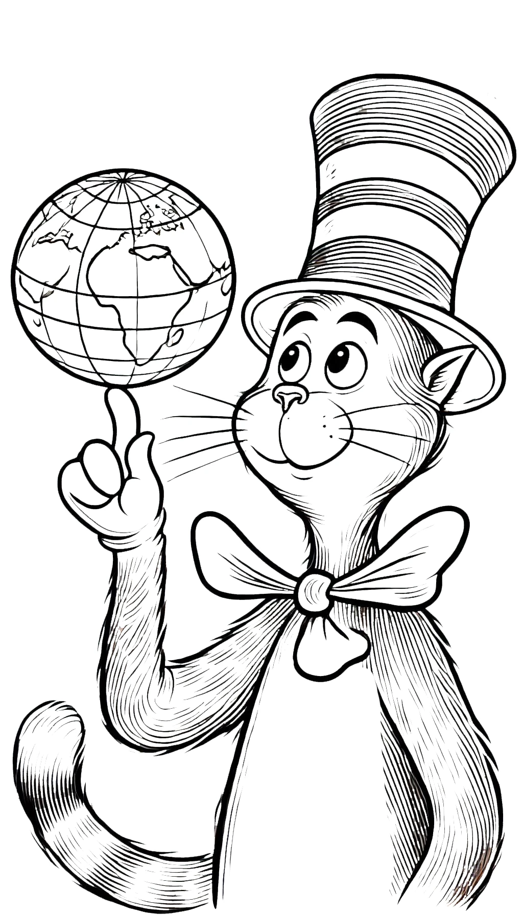 coloriage Le Chat chapeauté à imprimer pour enfant de 3 ans 1