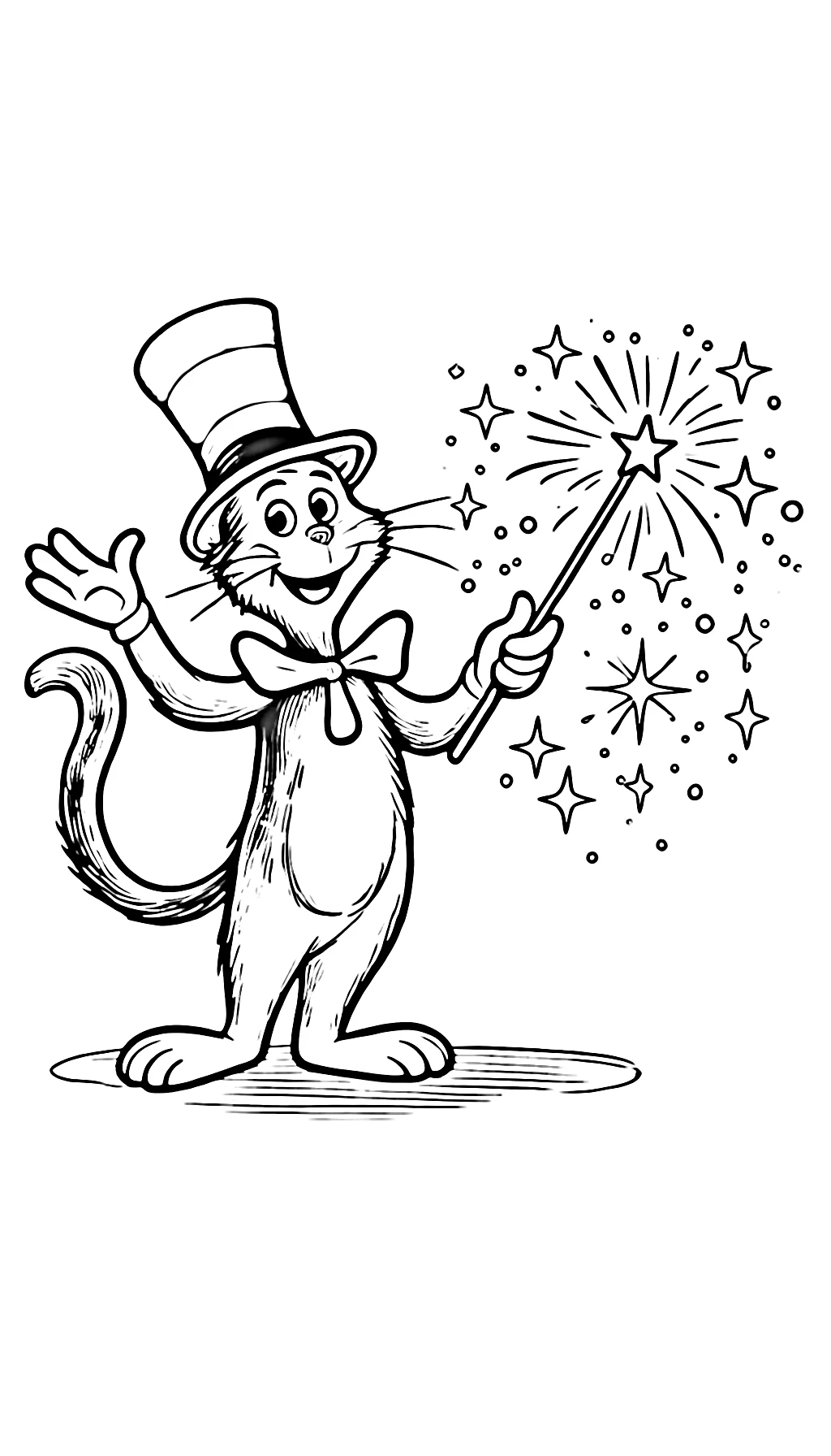 coloriage Le Chat chapeauté pour enfant de 2 ans 1