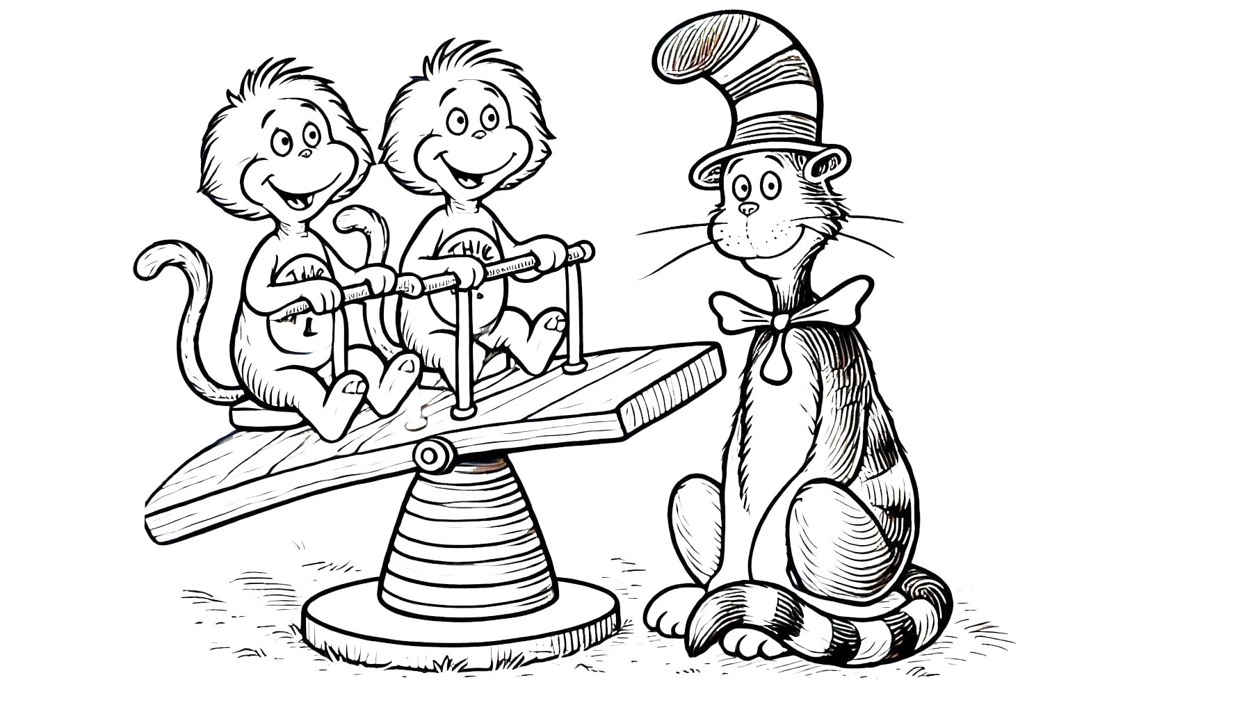 coloriage Le Chat chapeauté à imprimer pour enfant de 8 ans