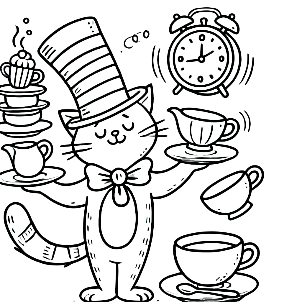 coloriage Le Chat chapeauté à imprimer 1