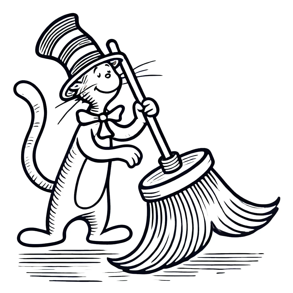 coloriage Le Chat chapeauté pour enfant de 4 ans