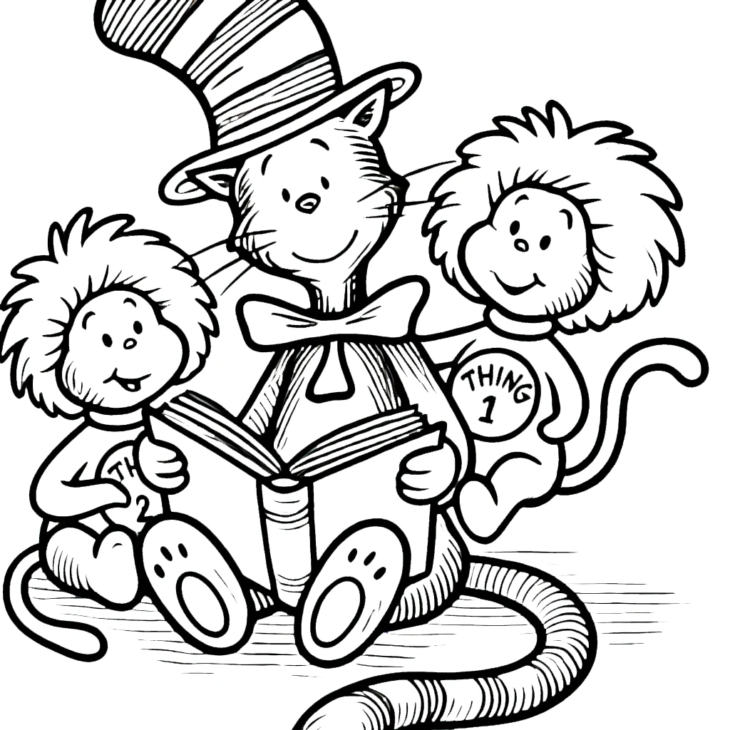 coloriage Le Chat chapeauté et dessins