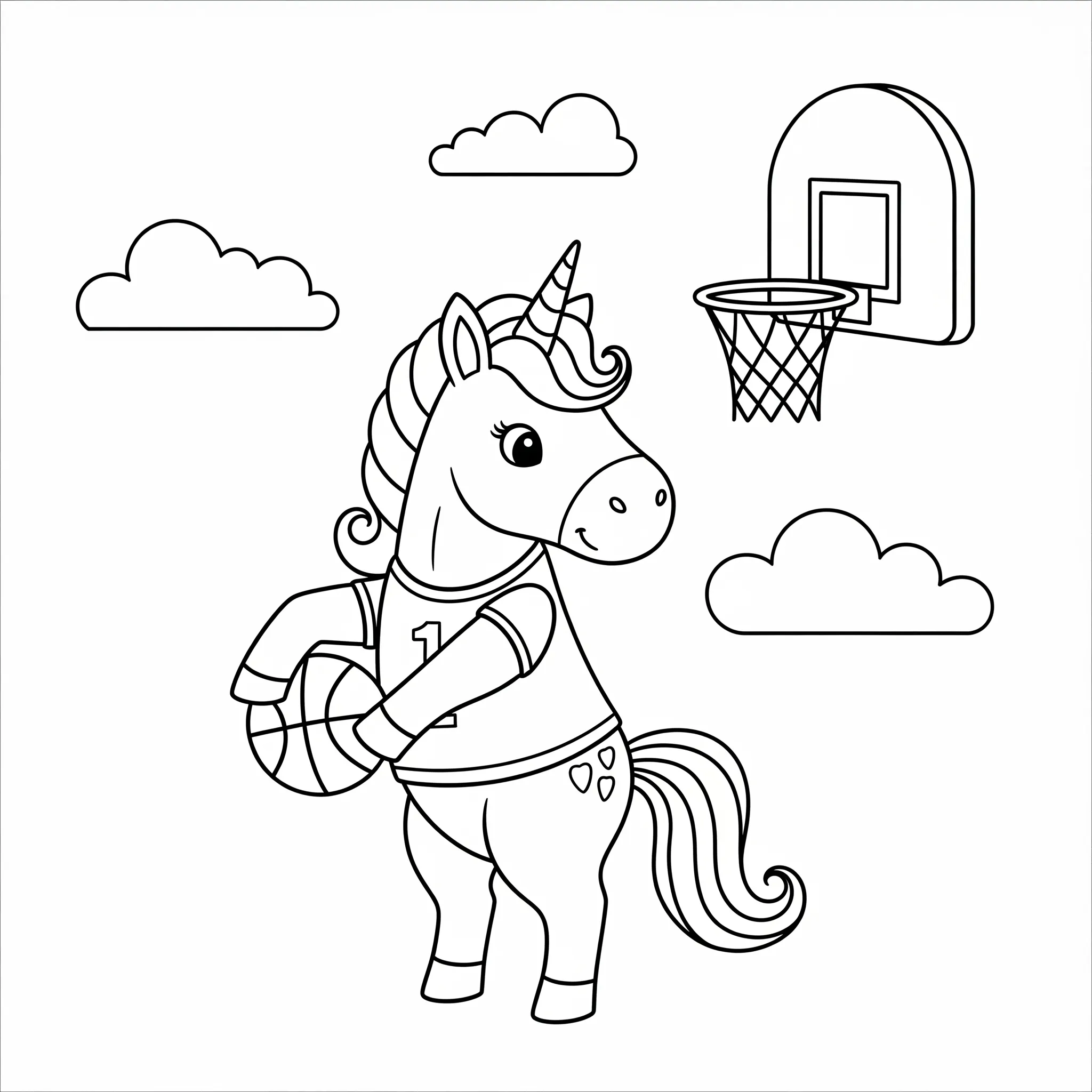coloriage Le Sport des Licornes à imprimer pour enfant de 10 ans