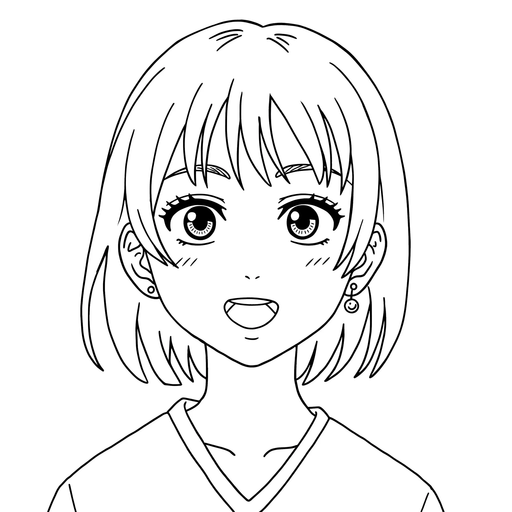 coloriage Momo Ayase en gros plan 2 à imprimer pdf gratuit