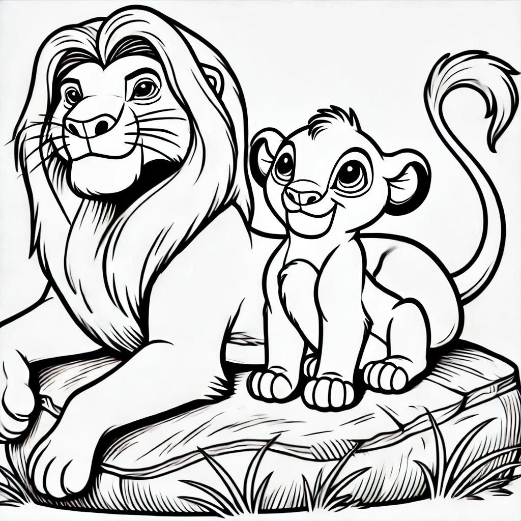 coloriage Mufasa pour enfant de 6 ans 1