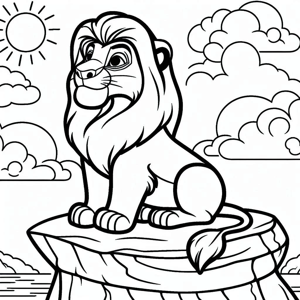 coloriage Mufasa pour enfants a imprimer gratuit