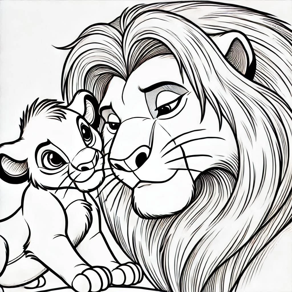 coloriage Mufasa pour enfant de 10 ans