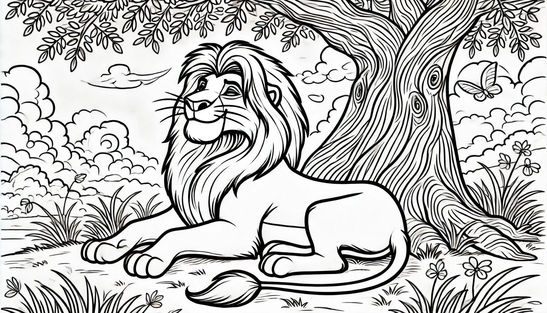 coloriage Mufasa et decoupage