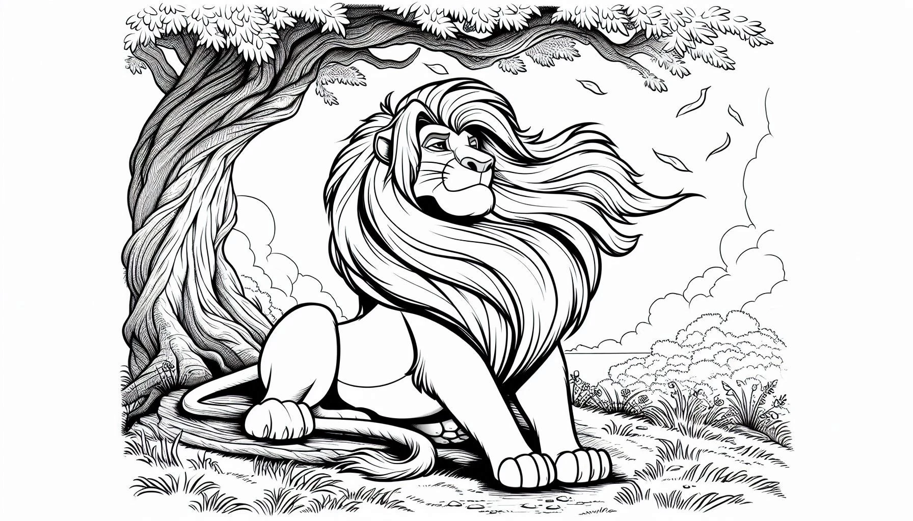 coloriage Mufasa gratuit en ligne