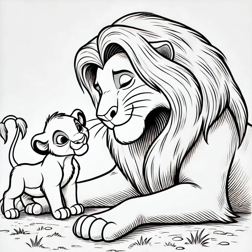 coloriage Mufasa à imprimer pdf