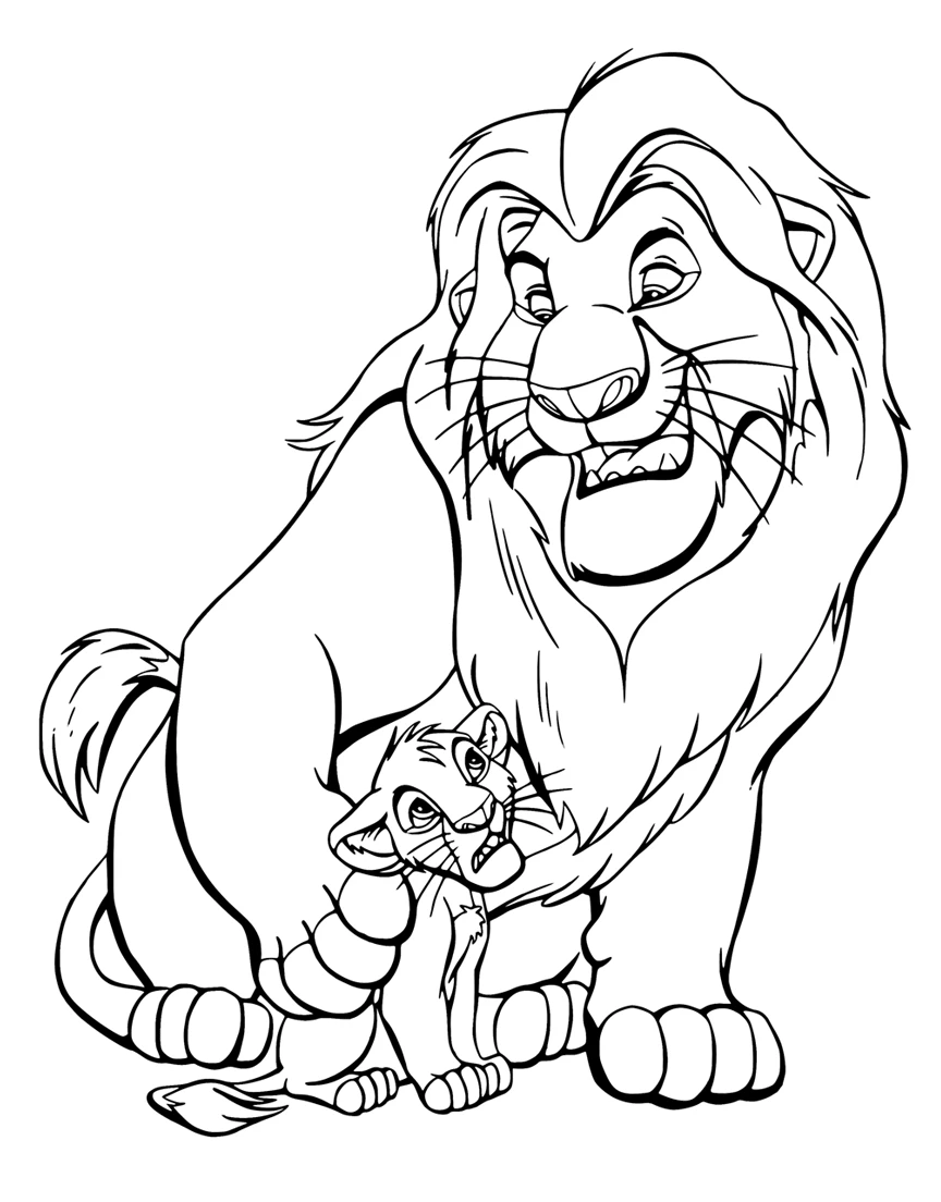 image pour coloriage Mufasa enfant