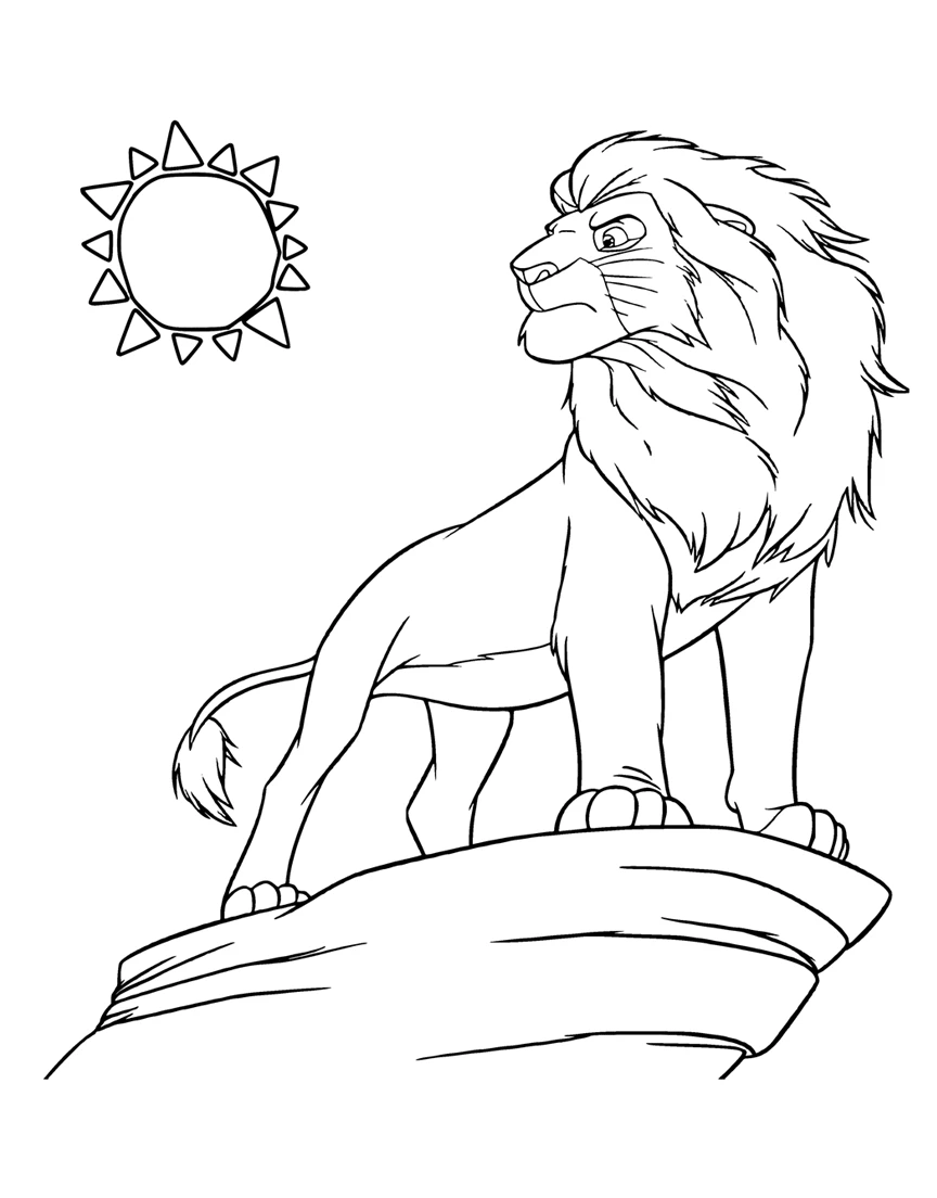 coloriage Mufasa pour enfant de 5 ans