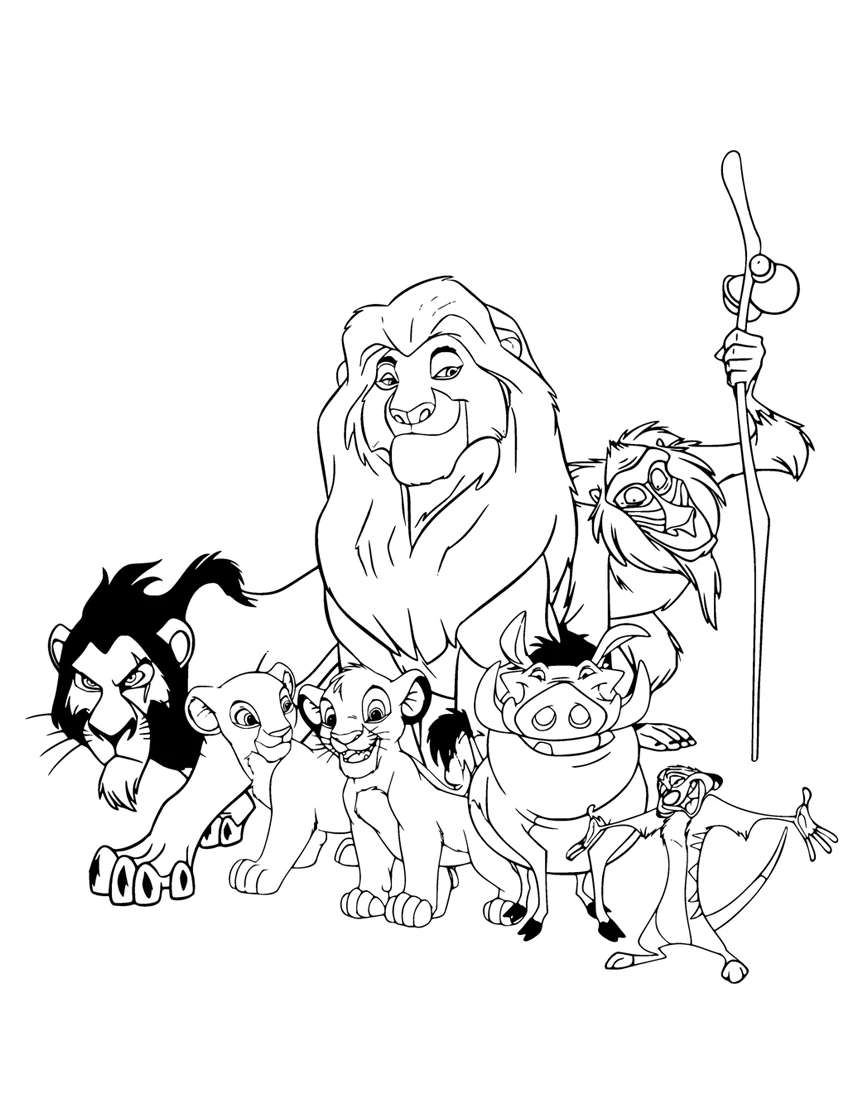 coloriage Mufasa et découpage à imprimer