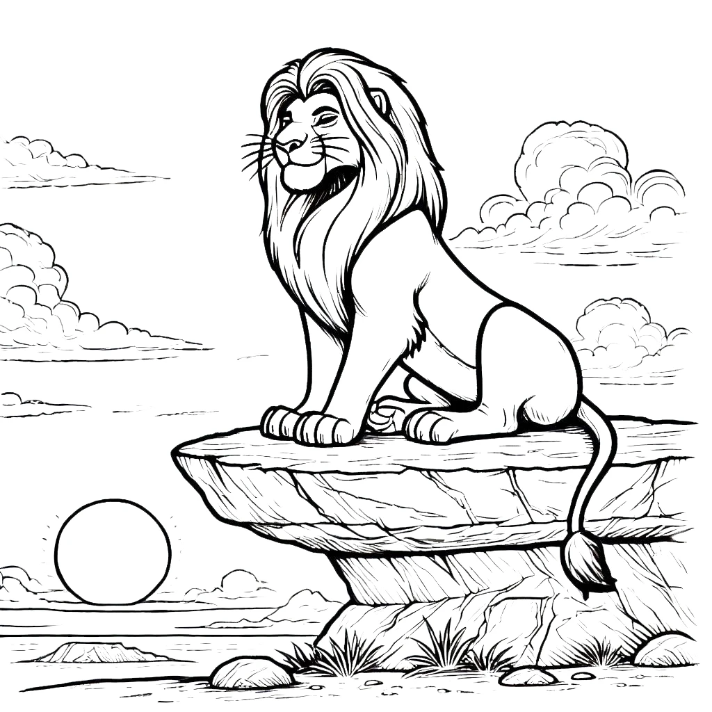 coloriage Mufasa à imprimer pour enfant de 8 ans