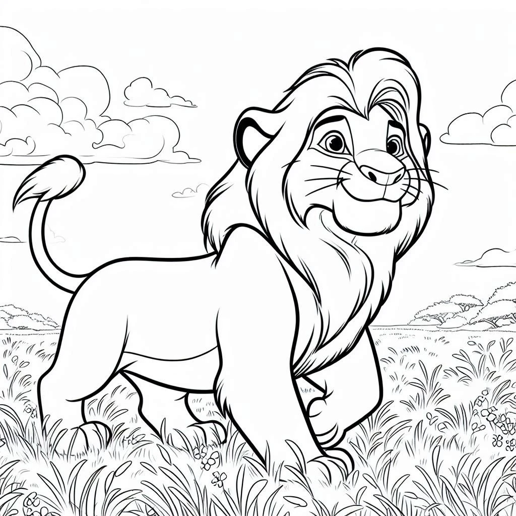 coloriage Mufasa à imprimer pdf gratuit