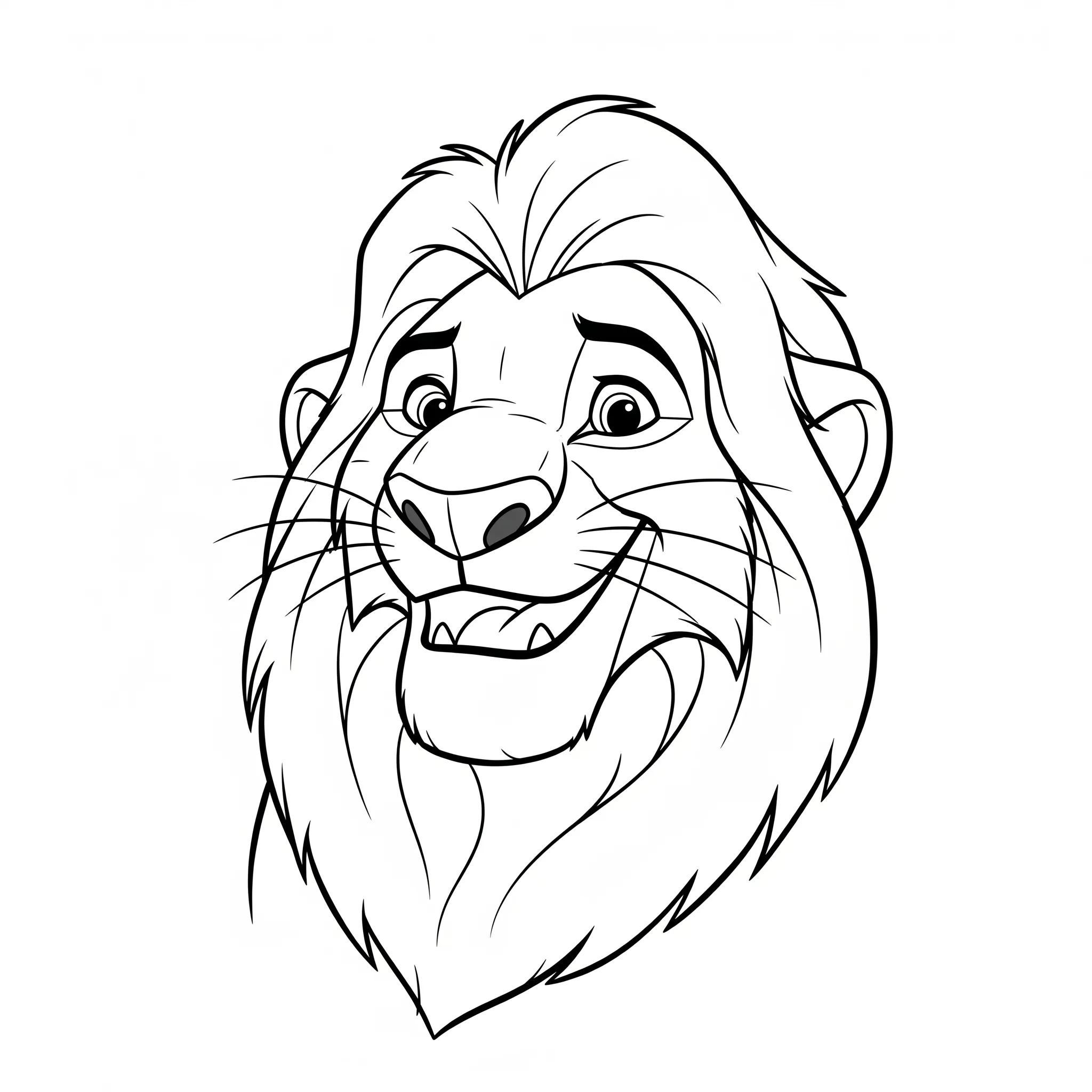 coloriage Mufasa souriant a imprimer