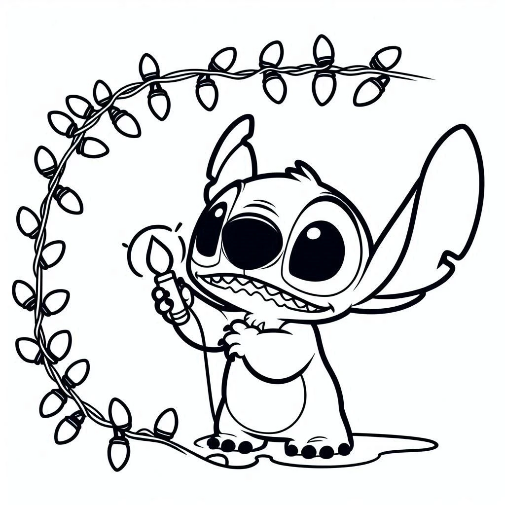 image de coloriage Noel Stitch pour enfant 3