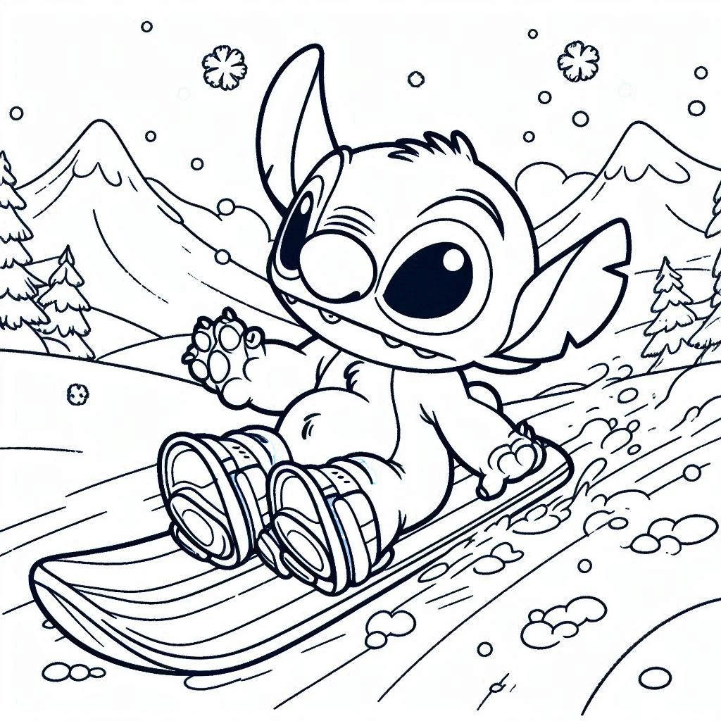 imprimer coloriage Noel Stitch gratuit