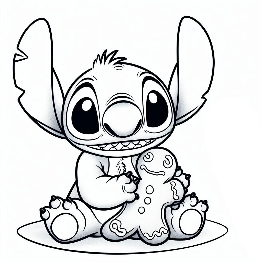 coloriage Noel Stitch pour enfant à imprimer