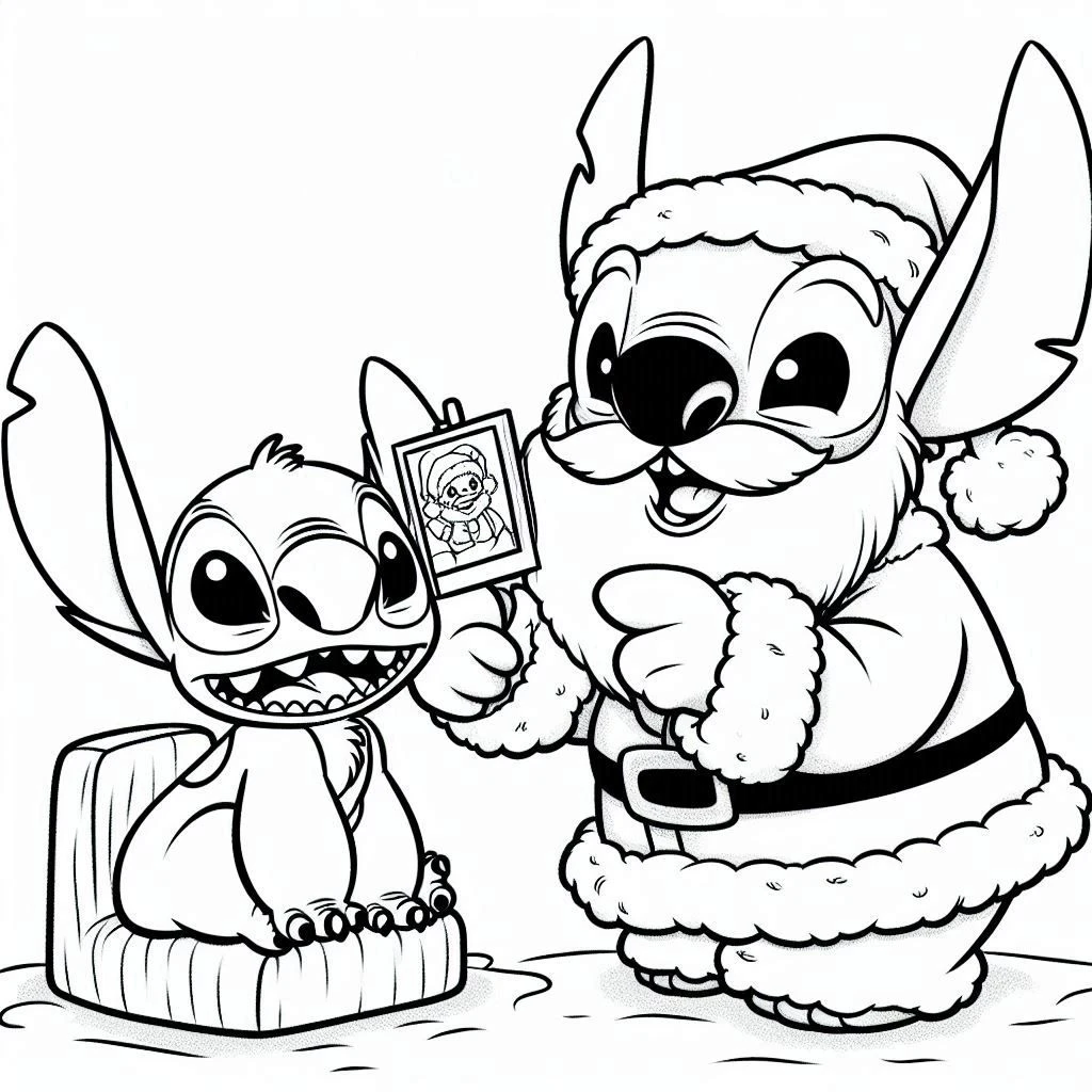 coloriage Noel Stitch pour bebe a imprimer