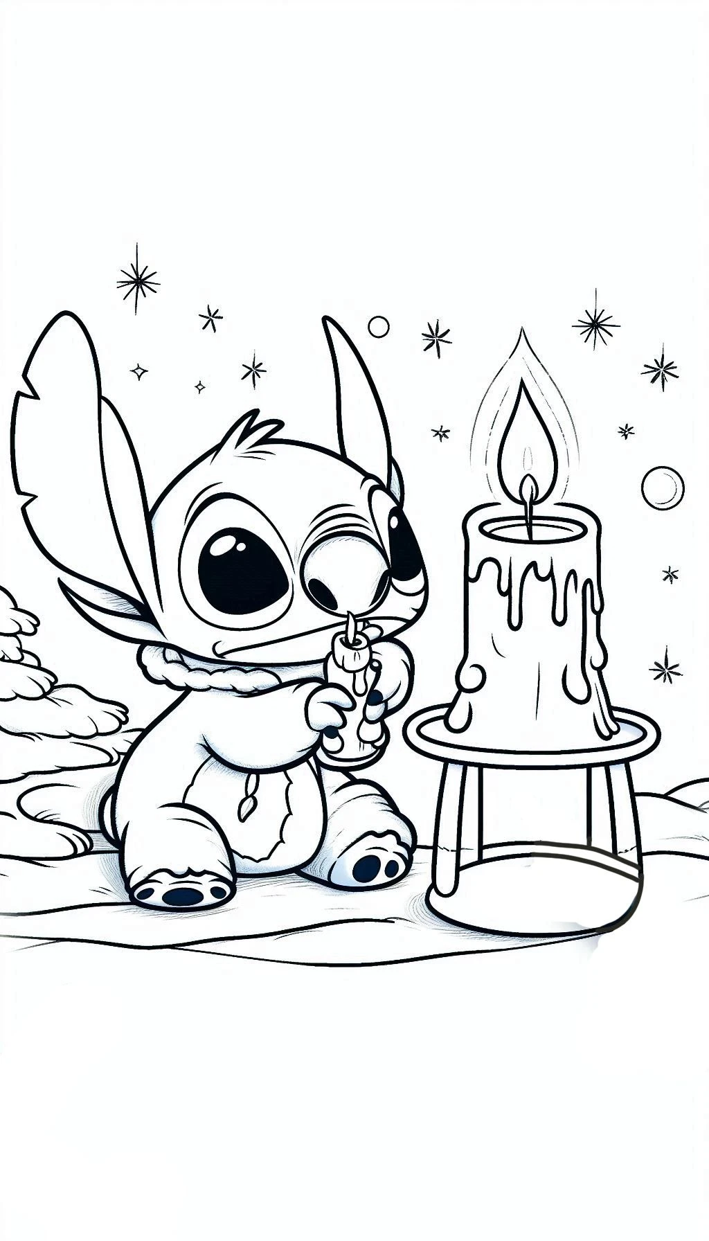 coloriage Noel Stitch à imprimer gratuitement