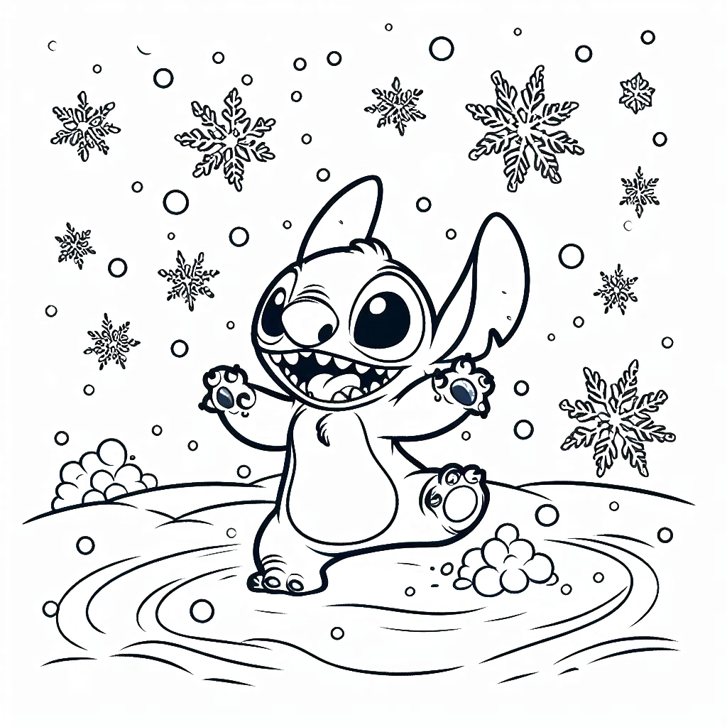 coloriage Noel Stitch pour enfants