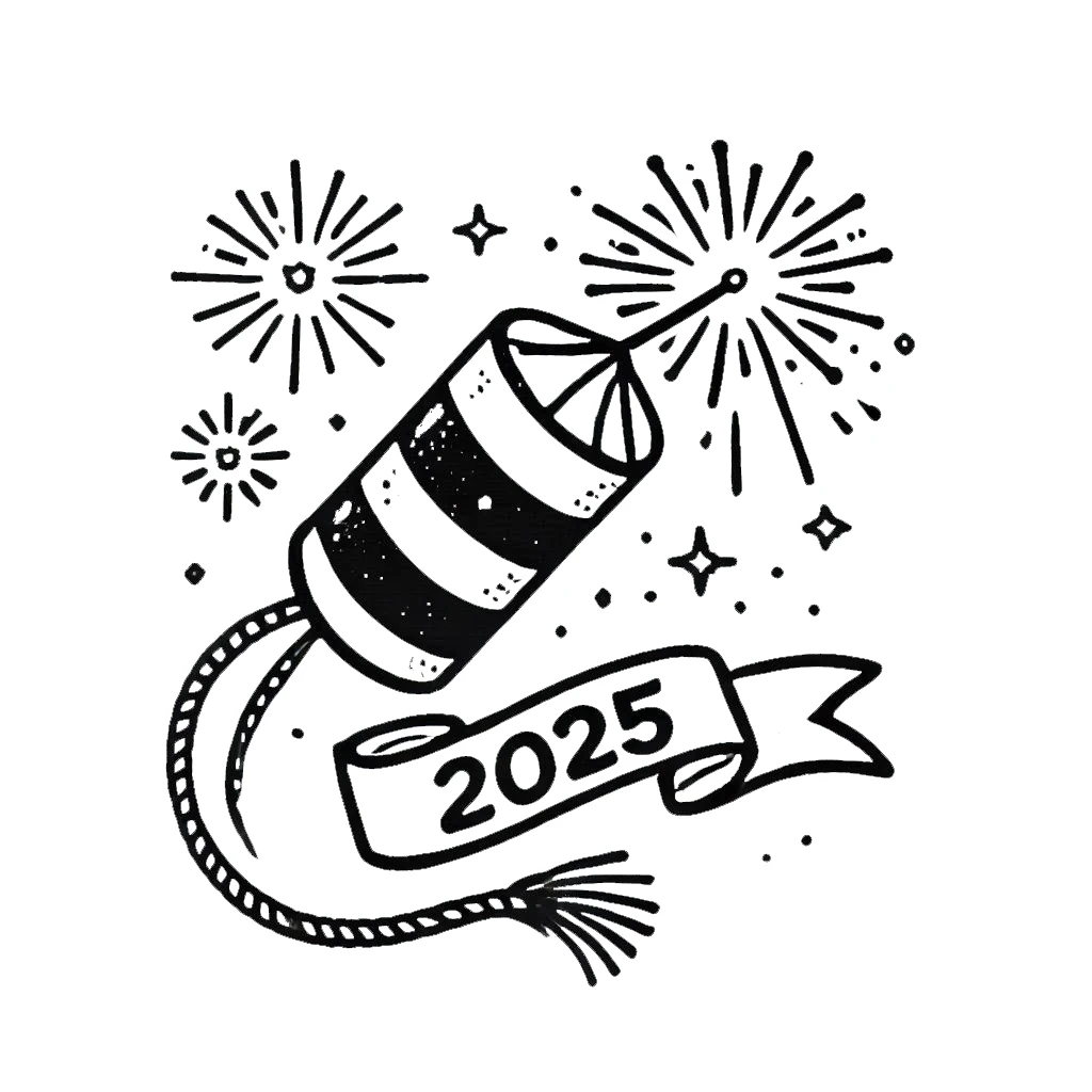 coloriage Nouvel An 2025 a dessiner en ligne