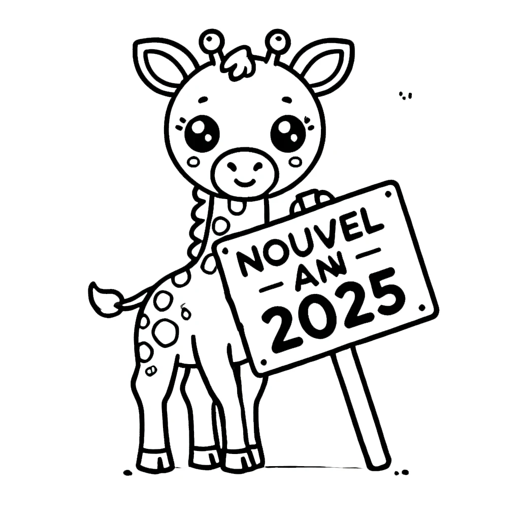 coloriage Nouvel An 2025 pour enfant