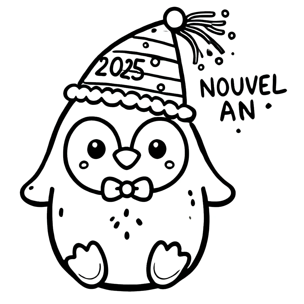 imprimer coloriage Nouvel An 2025 gratuit