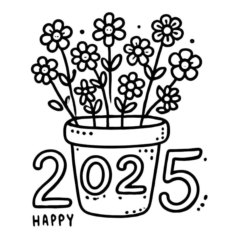 coloriage Nouvel An 2025 a colorier en ligne 2