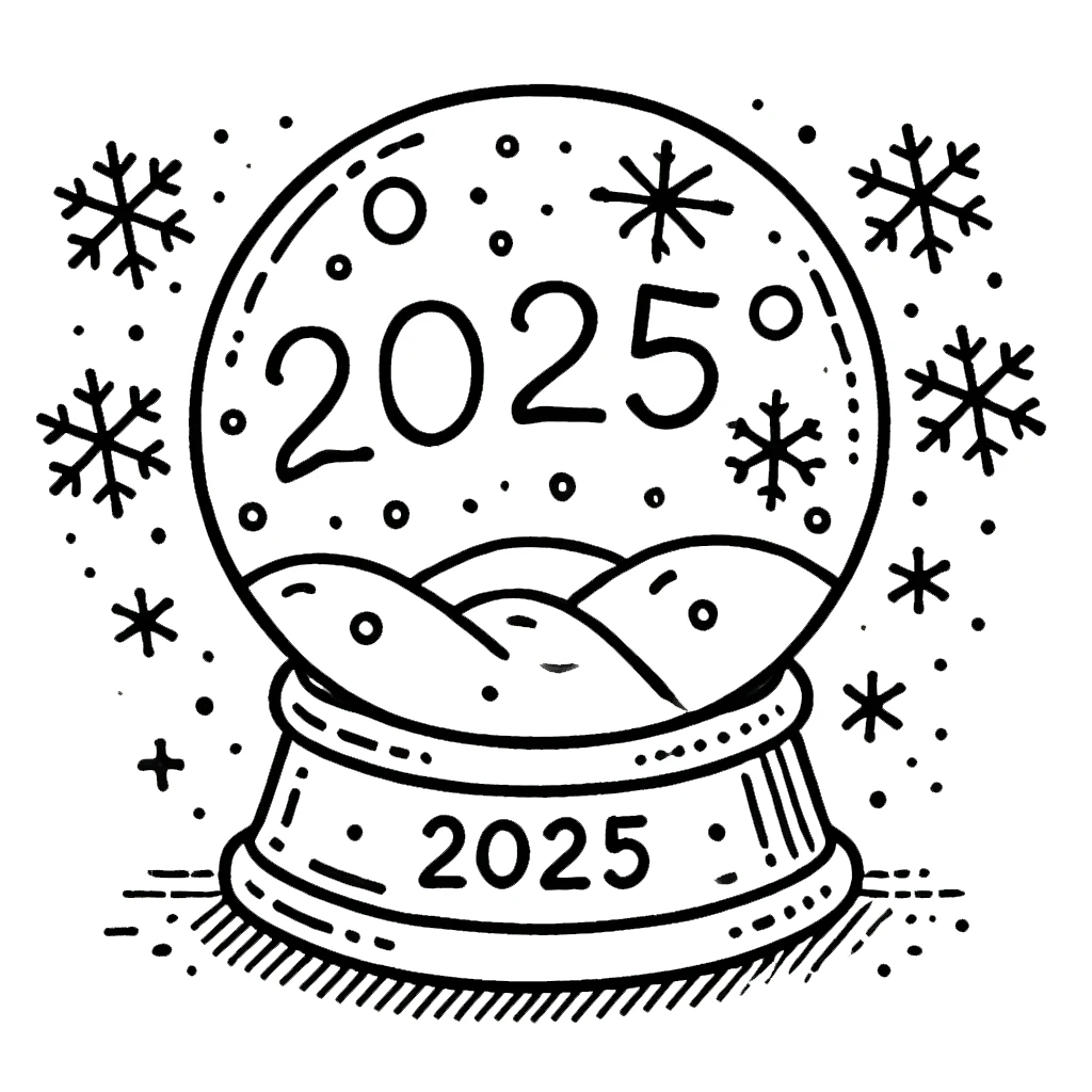 coloriage Nouvel An 2025 pour enfant de 10 ans