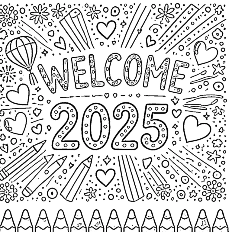 Coloriage Nouvel An 2025