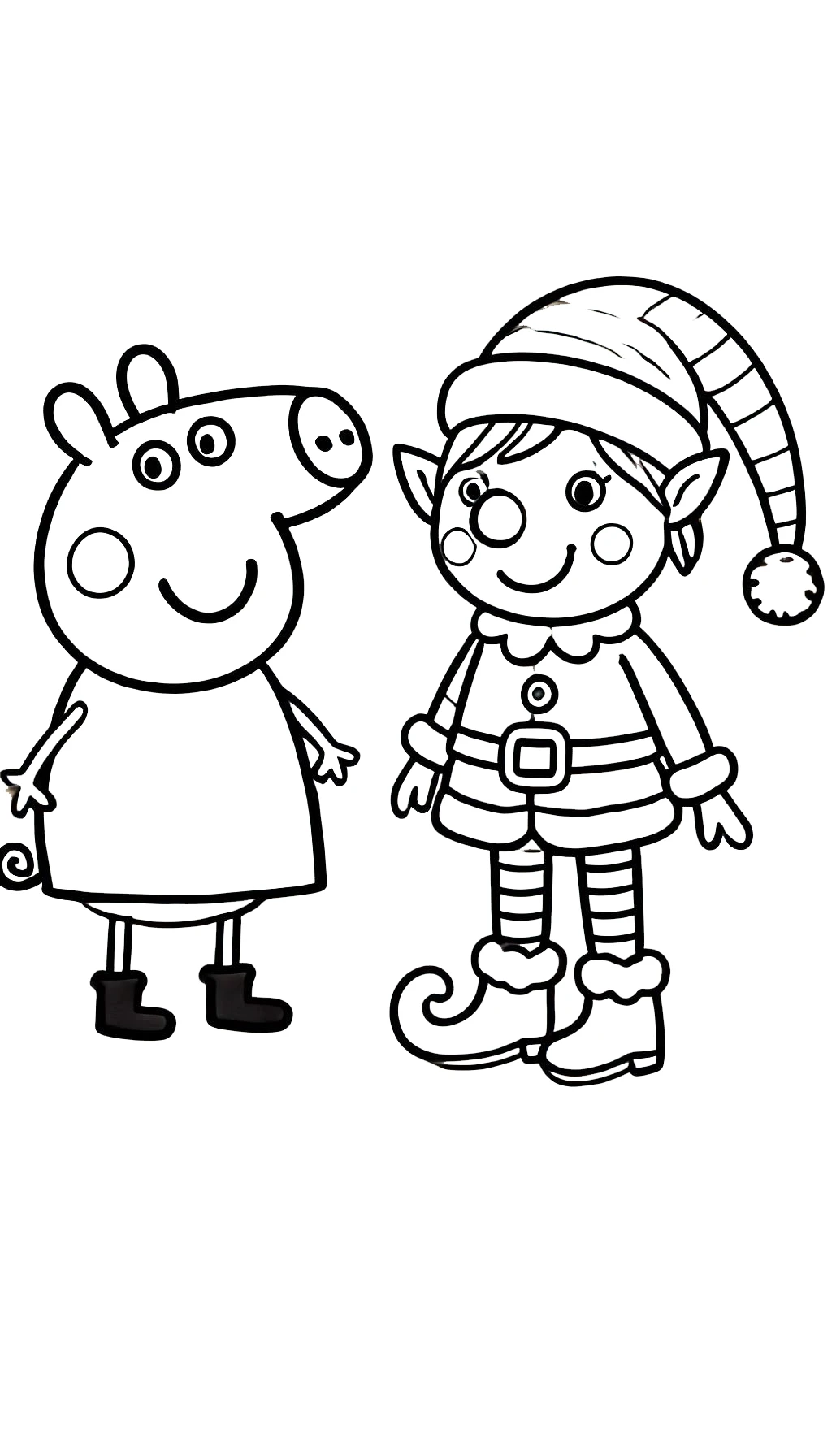 télécharger coloriage Peppa Pig Noël gratuit