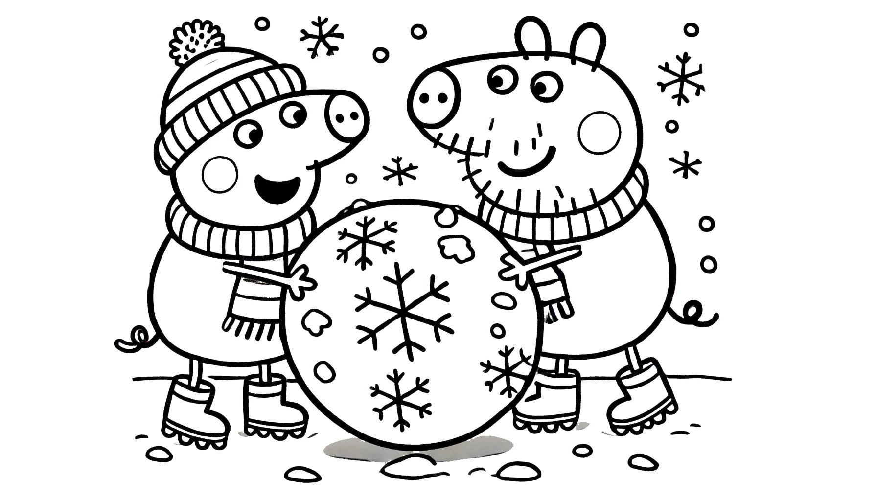 coloriage Peppa Pig Noël educatif pour enfant 1