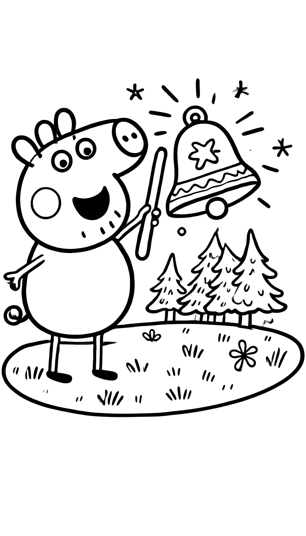 coloriage Peppa Pig Noël pour enfants a imprimer gratuit