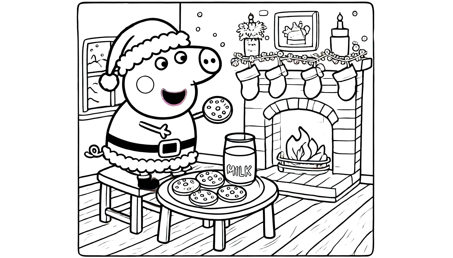 coloriage Peppa Pig Noël en ligne pour enfant