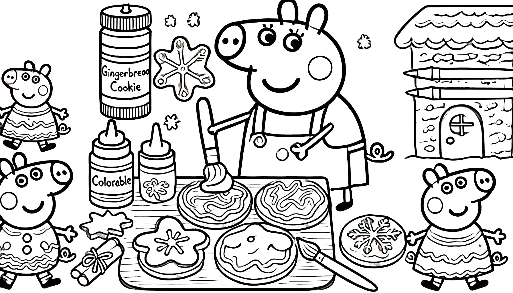 coloriage Peppa Pig Noël pour enfant de à imprimer