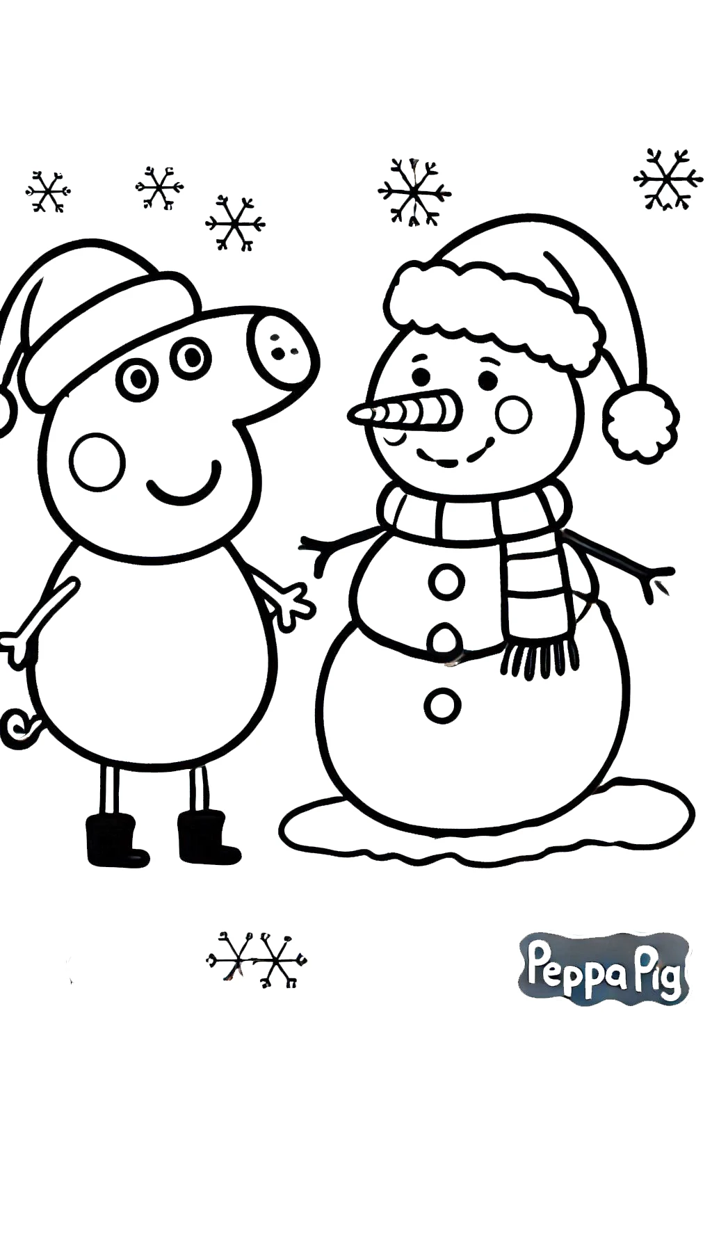 coloriage Peppa Pig Noël à imprimer pdf gratuit