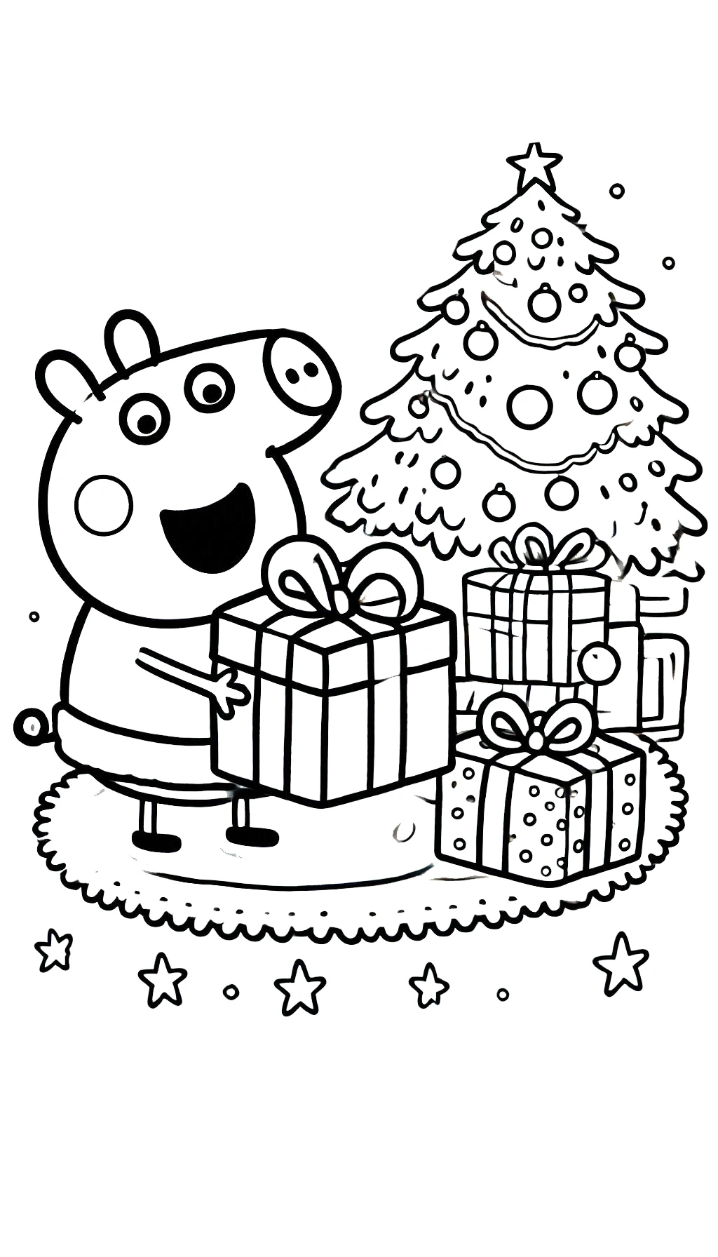 coloriage Peppa Pig Noël en ligne pour enfant 1