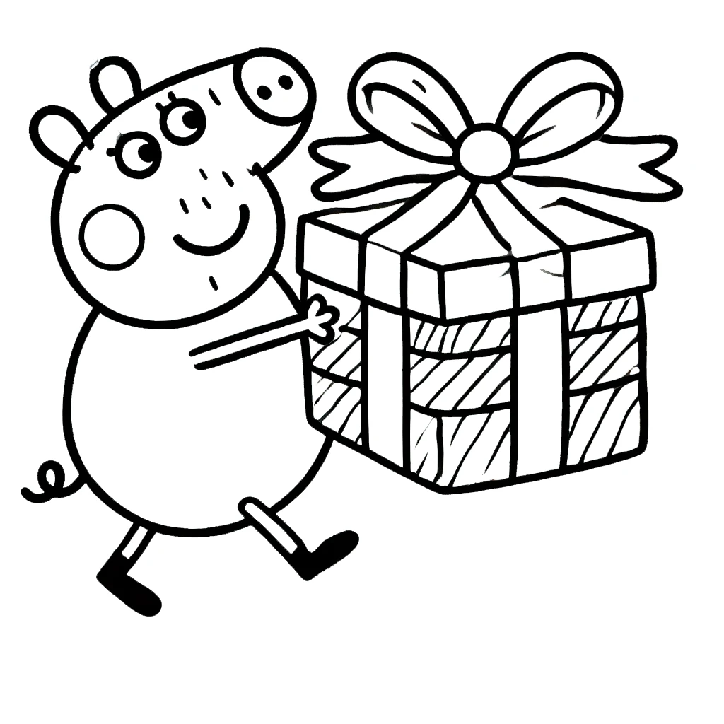 coloriage Peppa Pig Noël en ligne