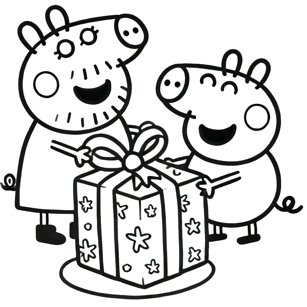 coloriage Peppa Pig Noël et dessin a imprimer 1