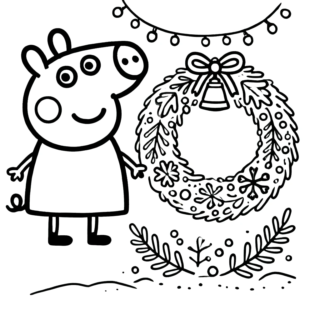 coloriage Peppa Pig Noël à imprimer pdf 1