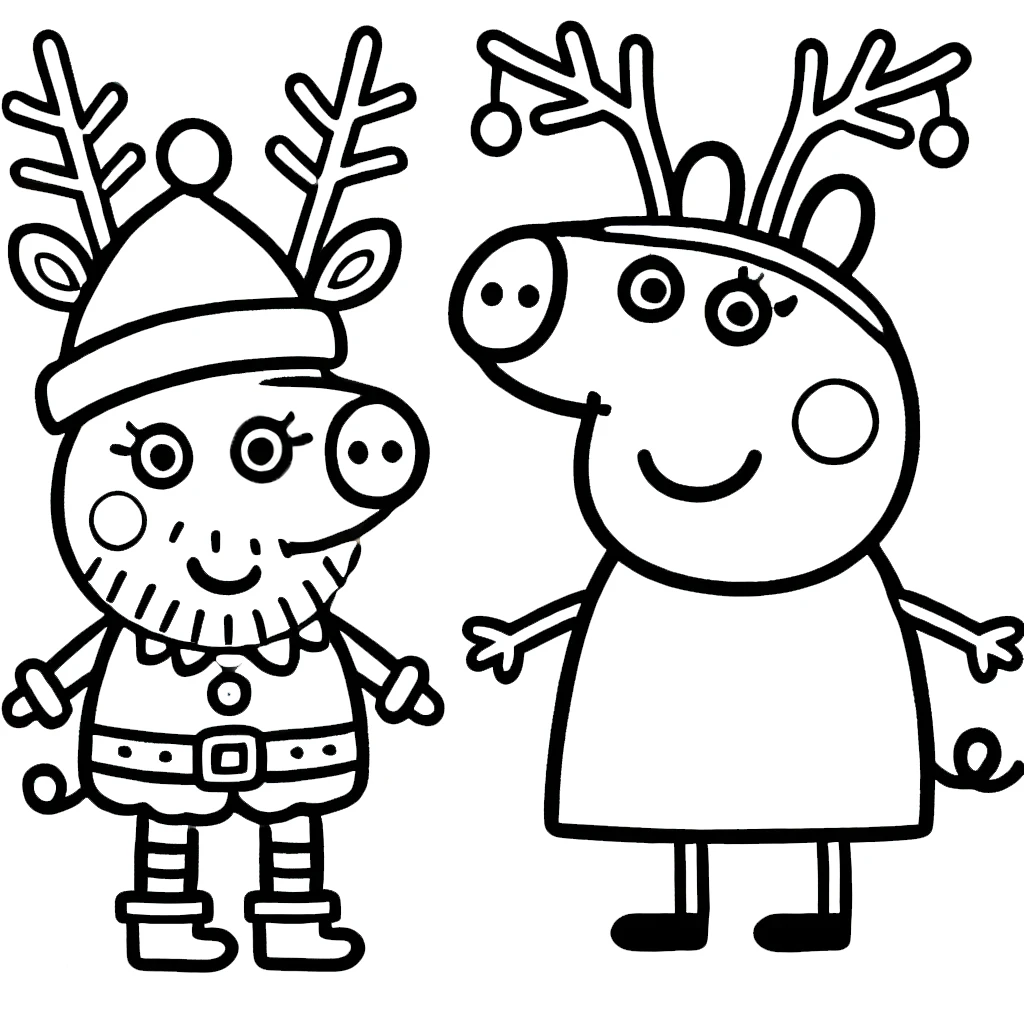 coloriage Peppa Pig Noël et apprentissage