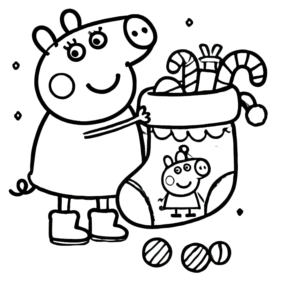 coloriage Peppa Pig Noël a colorier en ligne gratuitement