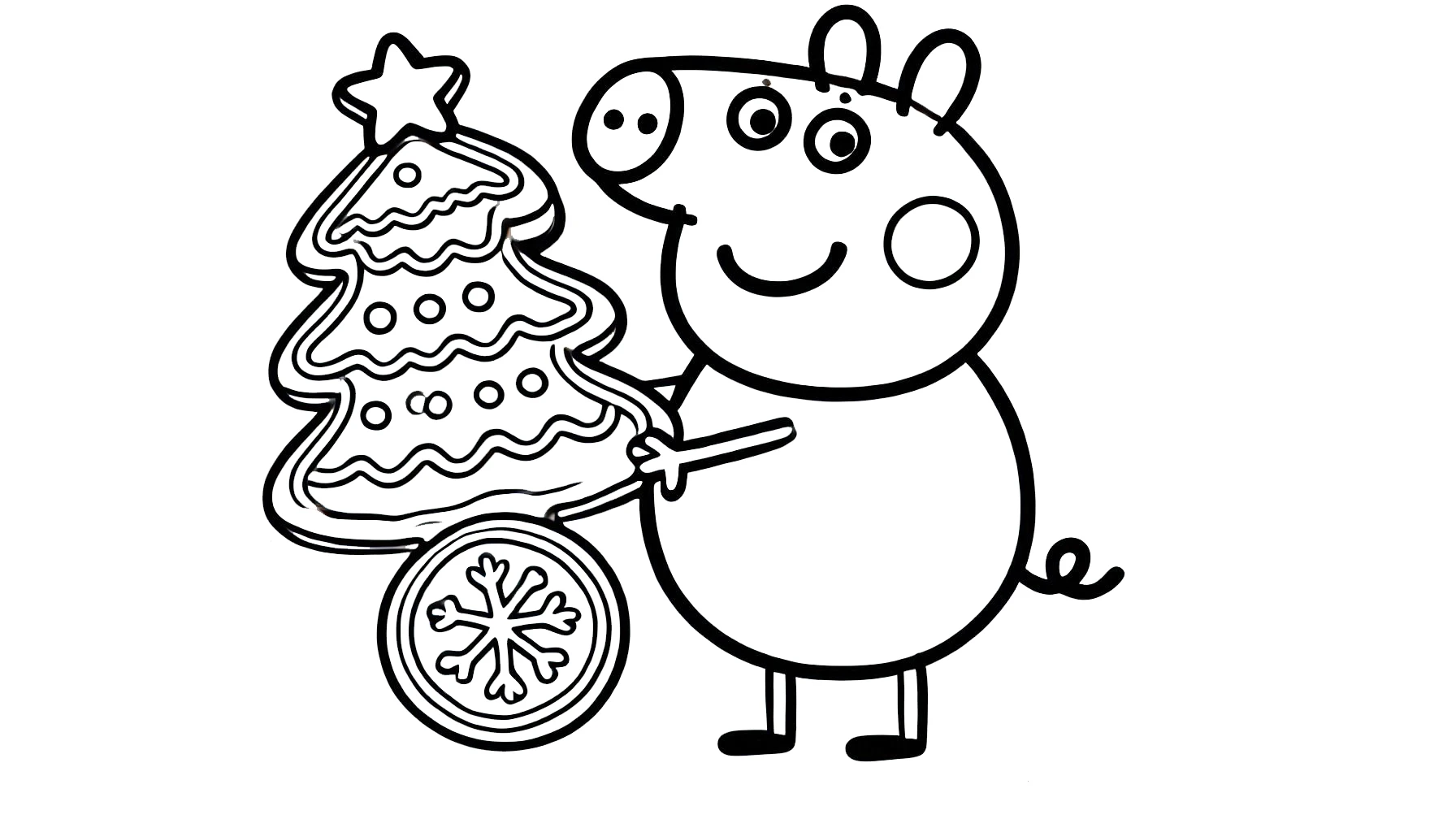 coloriage Peppa Pig Noël pour enfant à imprimer