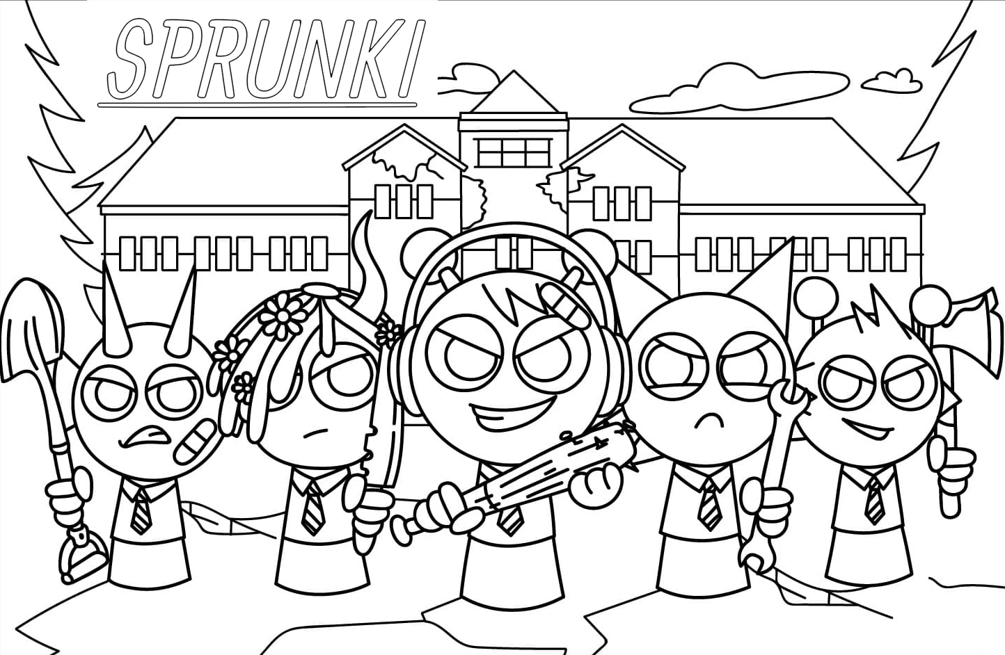 coloriage Sprunki a colorier en ligne gratuitement 1