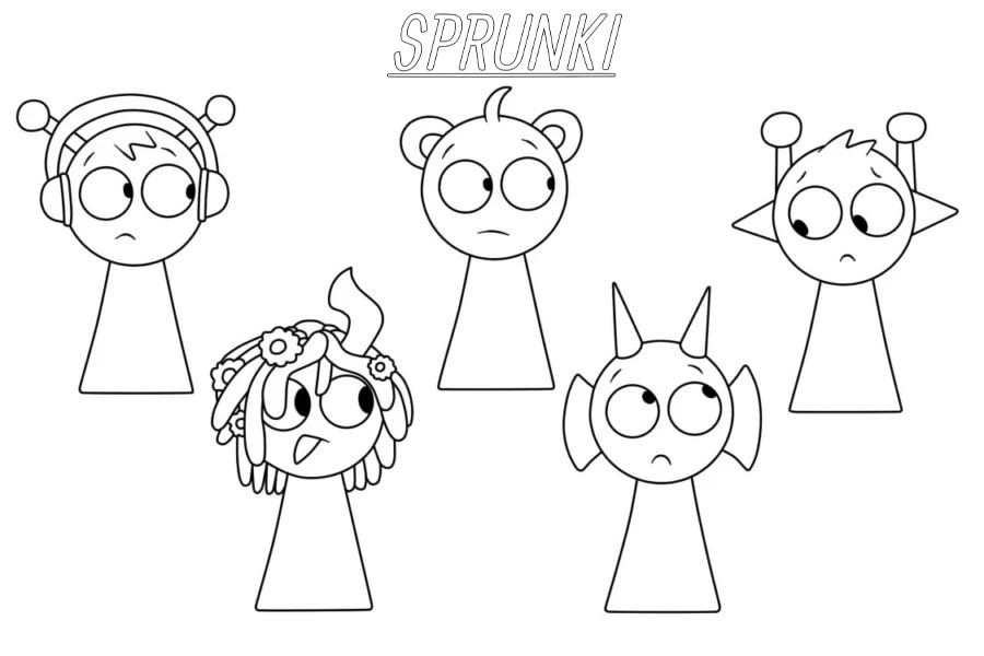 coloriage Sprunki à imprimer pour enfant de 4 ans