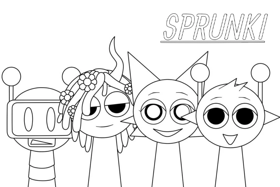 coloriage Sprunki d'enfant a imprimer