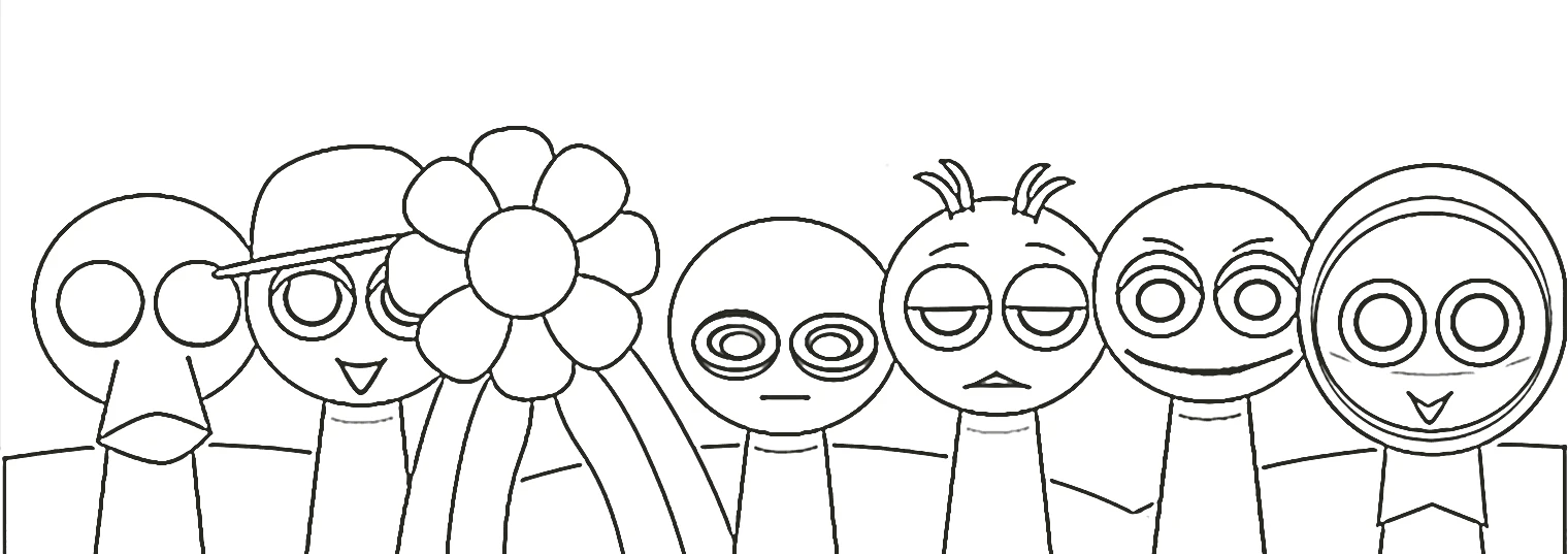 coloriage Sprunki à imprimer pour enfant de 6 ans