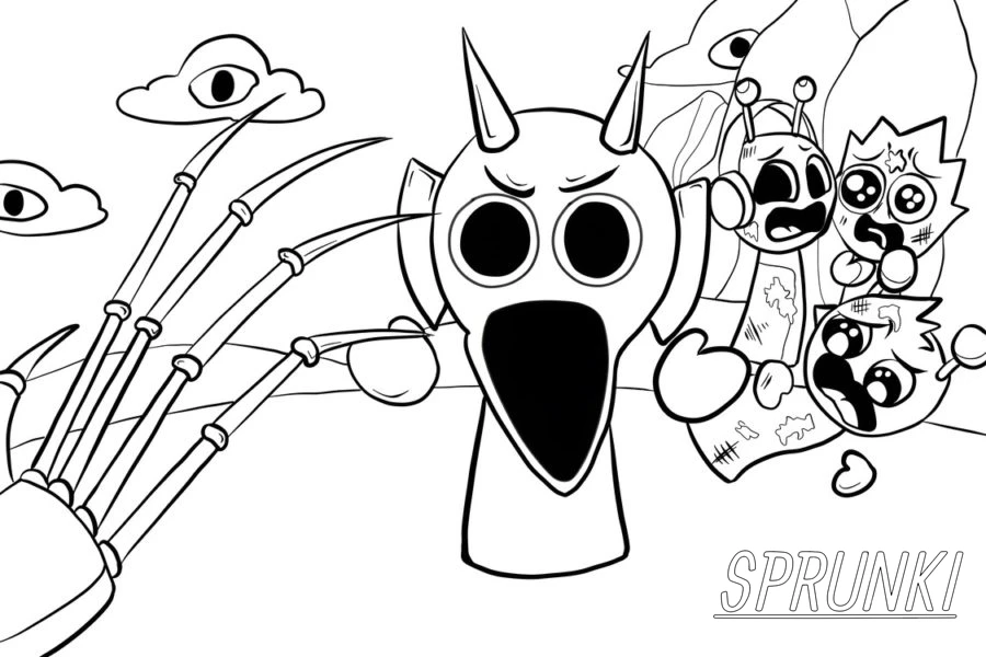 imprimer coloriage Sprunki gratuit